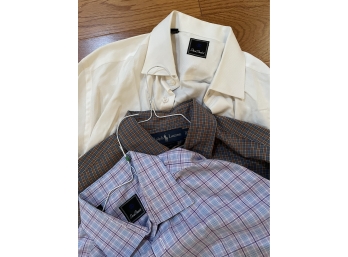 MEN'S DAVID DONOHUE AND POLO DRESS SHIRTS-3 PIECE COLLECTION- LG SIZE