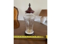 Vintage Glass Jar With Lid And Base