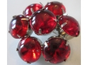 Vintage BROOCH PIN, Silver Tone Finish, RUBY RED Cabochon Stones