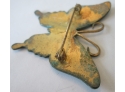 Vintage BUTTERFLY MARIPOSA BROOCH PIN-Gold Wash & Enamel Pin