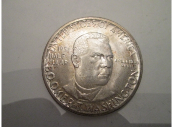 1951 Authentic BOOKER T WASHINGTON Commemorative Silver Half $.50 United States