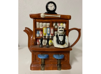 Vintage Swineside Ceramics England Bartender Bar Theme Teapot