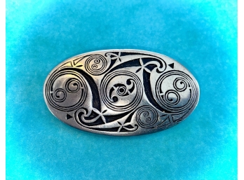 St Justin Pewter Signed Celtic Style Brooch