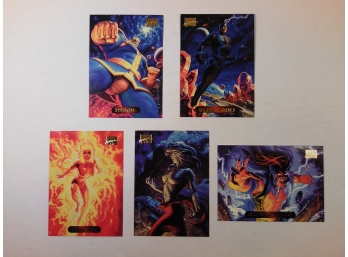 Marvel Masterpieces 1994 - 5 Trading Card Pack - Thanos & Black Bolt
