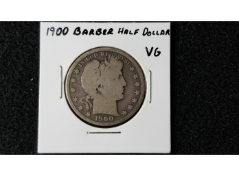 US 1900 Barber Half Dollar  - Silver 1/2 Dollar - Very Good