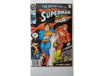 Milestone Comic Book - The Adventures Of Superman #463 - Superman VS The Flash - 1990