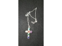 Navajo Sterling Multi-Stone Cross Necklace