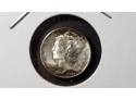 US 1944 Silver Mercury Dime - Toned - Almost Uncirculated