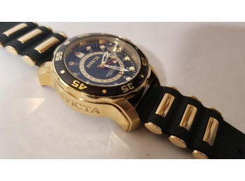 Invicta Pro Diver Watch - Model 6991 - Black With Gold Tones - Brand New Watch Band