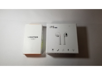 New In Box Lot - USB Lighter & Wireless Bluetooth Earbuds