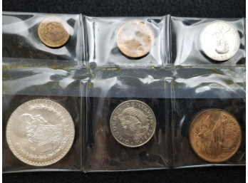 Mexico 1964 Mint Set - Silver Peso And Other Uncirculated Proof Coins