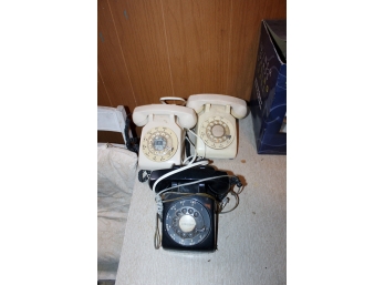 Vintage Lot Of 3 Rotary Dial Telephones  Item #53