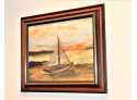 Local Bensonhurst Artist - Phyllis Cohen - Boats & Ocean Scene - Oil On Canvas - SIGNED!! - Item #023 LVRM
