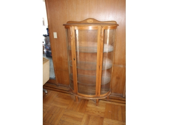 Antique Curved Glass Cabinet W/4 Shelves! Good Condition - Item #16