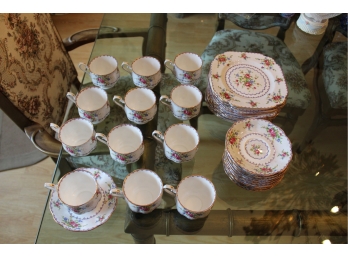 Royal Albert 'PETIT POINT' Bone China Lot - Made In England - Dessert Set For 12! Item #46