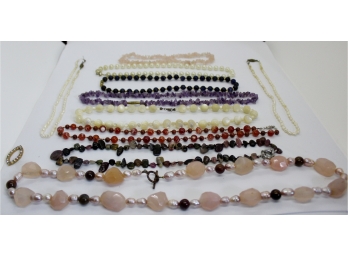 Mixed Lot Of 10 Natural Stone Necklaces-119