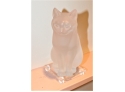 LALIQUE Large Crystal Frosted Cat Sitting - AUTHENTIC & NO CRACKS!! - Item #027 LVRM