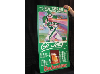 Ken O'Brien #7 Quarterback - NY Jets 1987 Football Schedule Signed Poster - Item #138