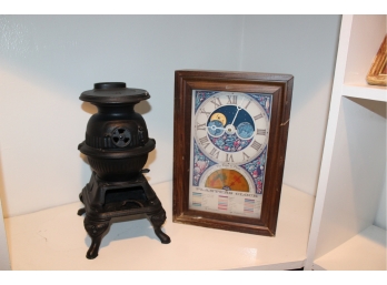 Pot Belly Stove & Miniature Planters Clock!! BSMT Item #130