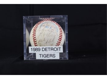 1989 Detroit Tigers Autographed Team Baseball - Item #024