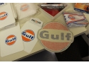 Vintage Gulf Lot - Clipboards, Blow Up Planes, 1953 White Fuel Tanker, Stickers & MORE!! BSMT Item #81