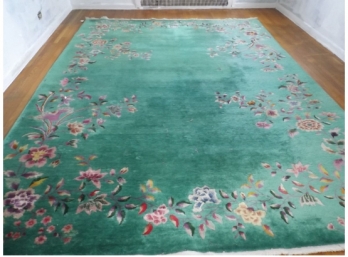 Vintage Chinese Sculpted Area Rug With Sculpted Flowers -#62