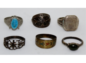 Mixed Lot Of 6 Vintage Rings-128