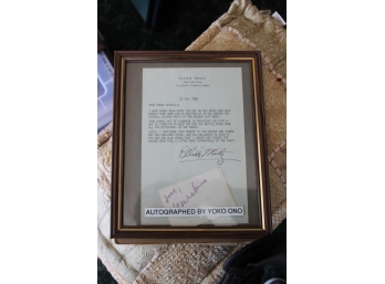 Yoko Ono Autographed Letter - Item #150