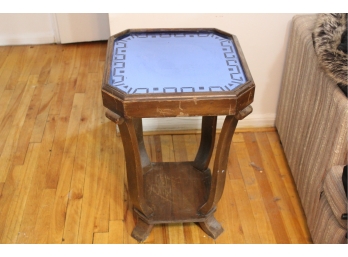 Funky Vintage Glass Top End Table - Item #046