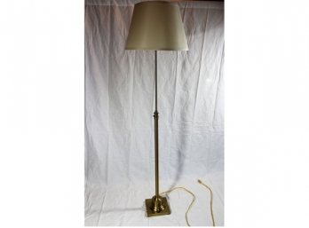 Brass Floor Lamp With Creme Shade-#23