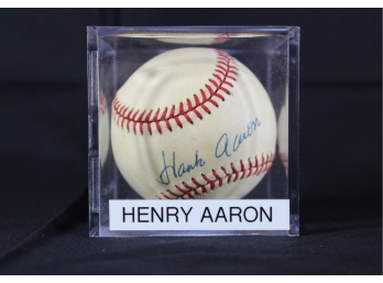 Henry 'Hank' Aaron Autographed Baseball From Milwaukee/Atlanta Braves - Item #003