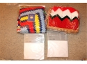 Lot Of 2 Vintage Hand Woven Throw Blankets & 2 New Ikea Curtains!! Item #53
