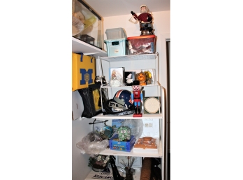 HUGE Mixed Closet Lot - Decorative Items, Aquarium, Metal Hangers, Rawlings Helmet & MORE!! - Item #157 BSMT