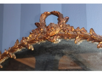 Antique Gold Mirror With Beautiful Flower Accent-#17