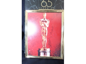 Oscar Lot With Two Books, Two Celebrity Signed Frames & Oscar Statue - Item #093