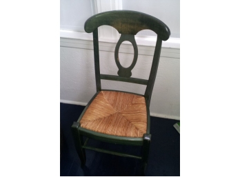 Two Green Caned Pottery Barn Chairs-41