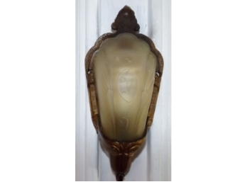 Antique Sconce Light With Gold Accent-13