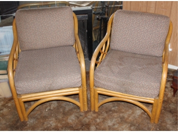 Vintage Rattan Chairs - Set Of Two! Good Condition - Item #23