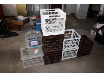 Assorted Lot Of Plastic Crates & Bins! Item #263 GAR