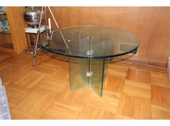 Mid Century Modern Round Glass Table! Great Condition - Item #15