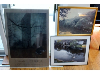 Edward Steichen Framed Poster & 2 Framed Piermont Photographs-Item# 207