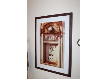 Atlantic Gas Pump Framed Art - SIGNED!! BSMT Item #93