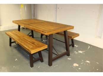 Picnic Table W/Two Benches - Great Used Condition - Item #086