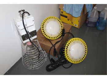 Mixed Lot Of 3 Industrial Light Fixtures AND Lind E Equipment - Fair To Good Condition - Item #090