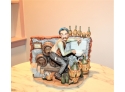 Signed Art Figurine 'Old Man Pouring Wine' - Maker's Mark #334 - Made In Italy!! Item #035 LVRM
