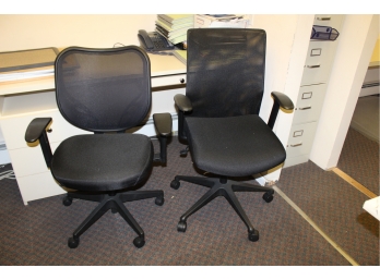 Lot Of 2 Rolling Office Chairs - Mesh Chairs!! BSMT Item #84