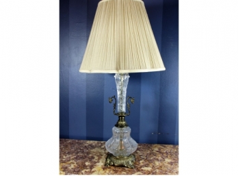 Crystal Lamp With Gold Accents-#25