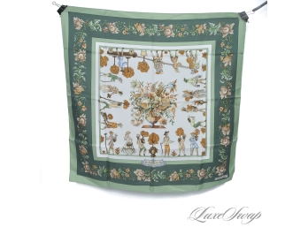 THE STAR OF THE SHOW : BRAND NEW IN BOX AUTHENTIC HERMES 'LES JARDINIERS DU ROY' 90 CM SILK SCARF