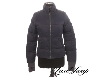 ALL THE WARMTH : LULULEMON ATHLETICA NAVY GOOSE DOWN FILLED PUFFER COAT