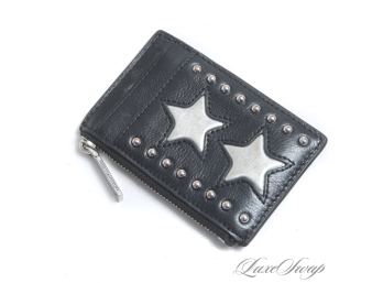 THE REAL STAR OF THE SHOW : REBECCA MINKOFF BLACK LEATHER DOUBLE STAR STUDDED WALLET